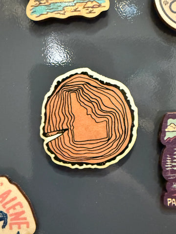 Idaho Count the Rings Wood Magnet, CDA