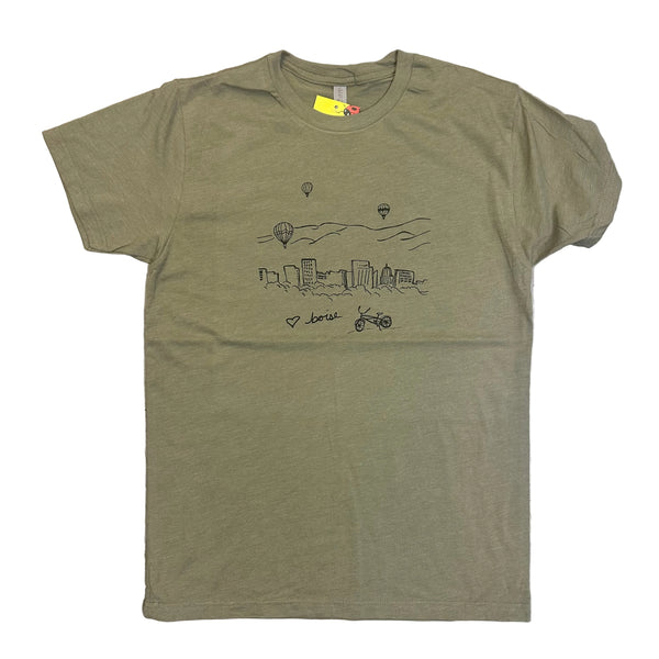 Boise Balloons Adult T-shirt, Eco Friendly Waterbased Inks