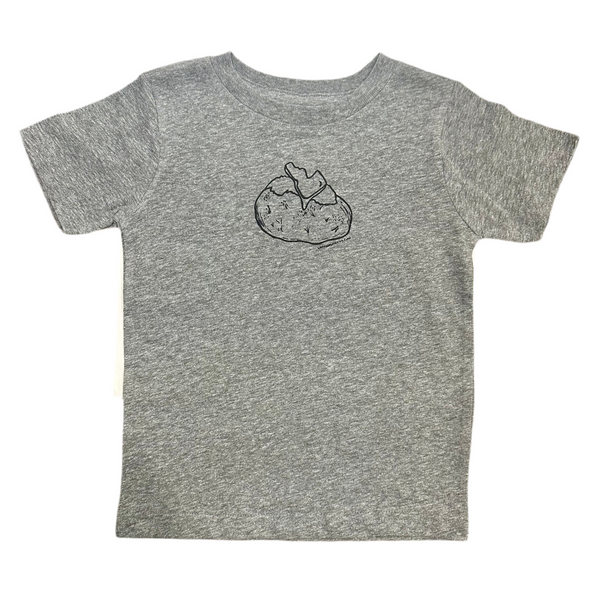 Toddler Idaho Spud “Baked Potato” T-shirt, eco-friendly waterbased inks