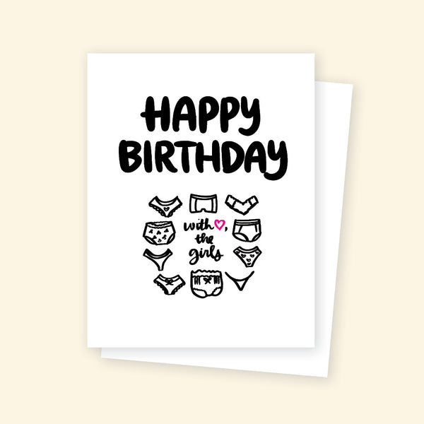 Greeting card - Happy Birthday with love, the girls