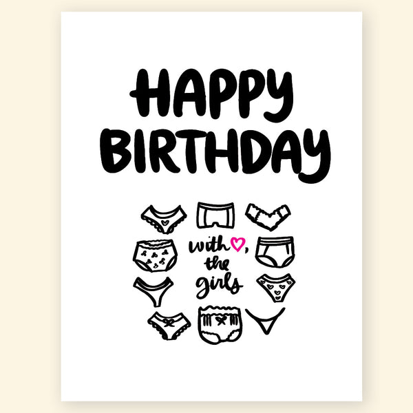 Greeting card - Happy Birthday with love, the girls