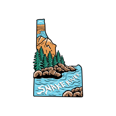 Snake River Idaho Shaped Sticker, CDA