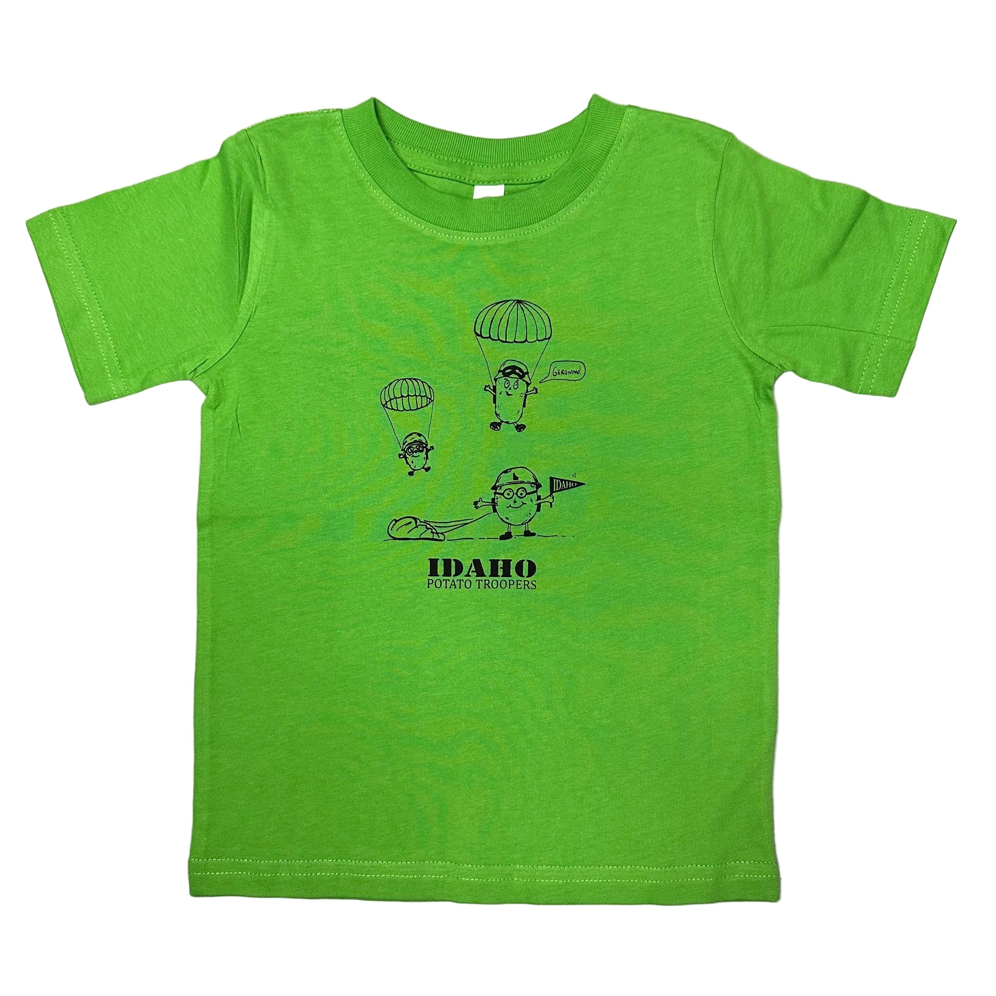 Toddler Idaho Potato Troopers T-Shirt, Eco Friendly Water based inks, Toddler Sizes