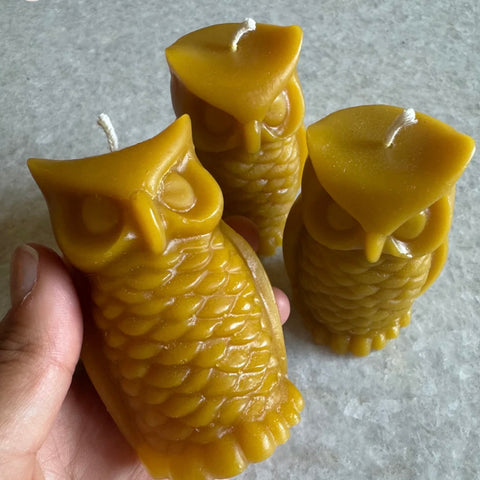 Owl Beeswax Candle 2.8oz