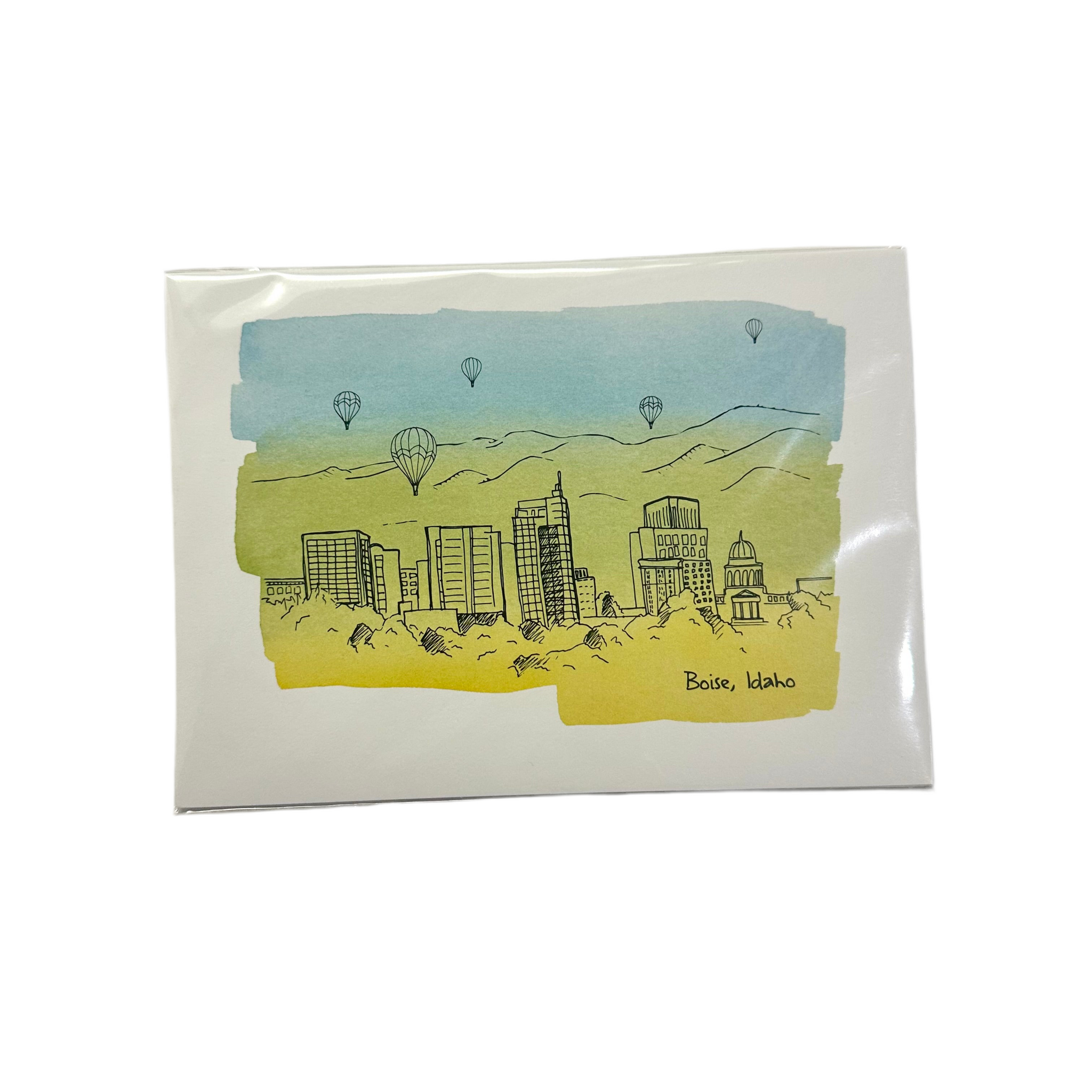 Boise Skyline Art 5x7 Ladybug Press