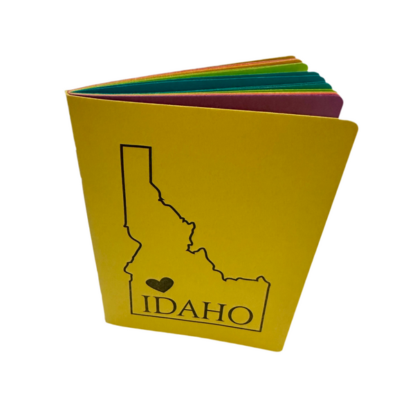 Idaho Notebook, Staple Bound with heart, letterpress printed eco friendly