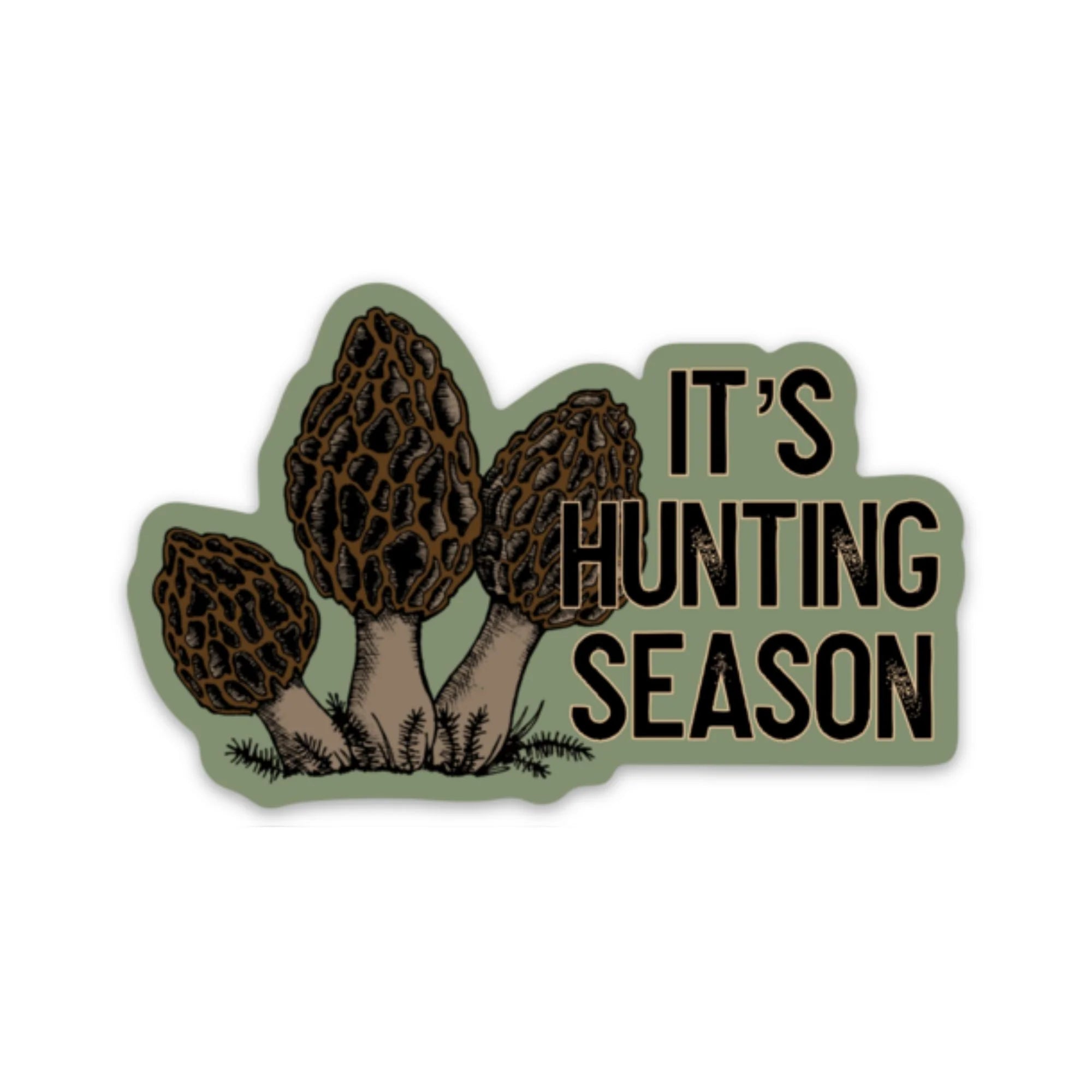 Hunting Season Sticker, Mushrooms