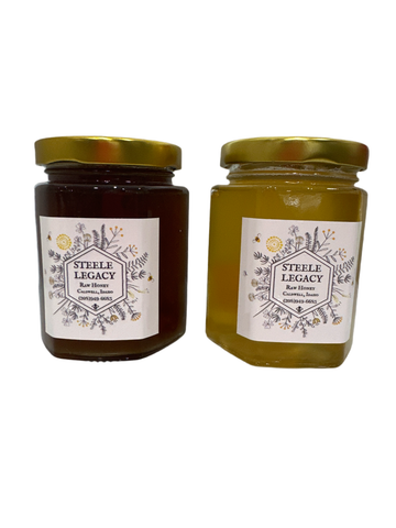 Steele Honey Hex Jar, 9oz Sweet Clover or Wildflower