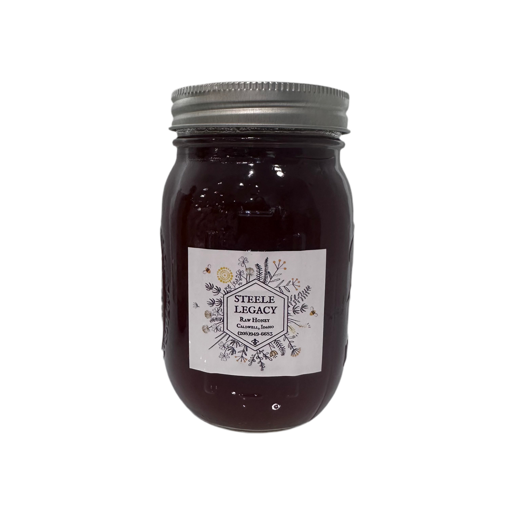 Steele Legacy Local Honey 24oz Pint Jar, Sweet Clover or Wildflower!