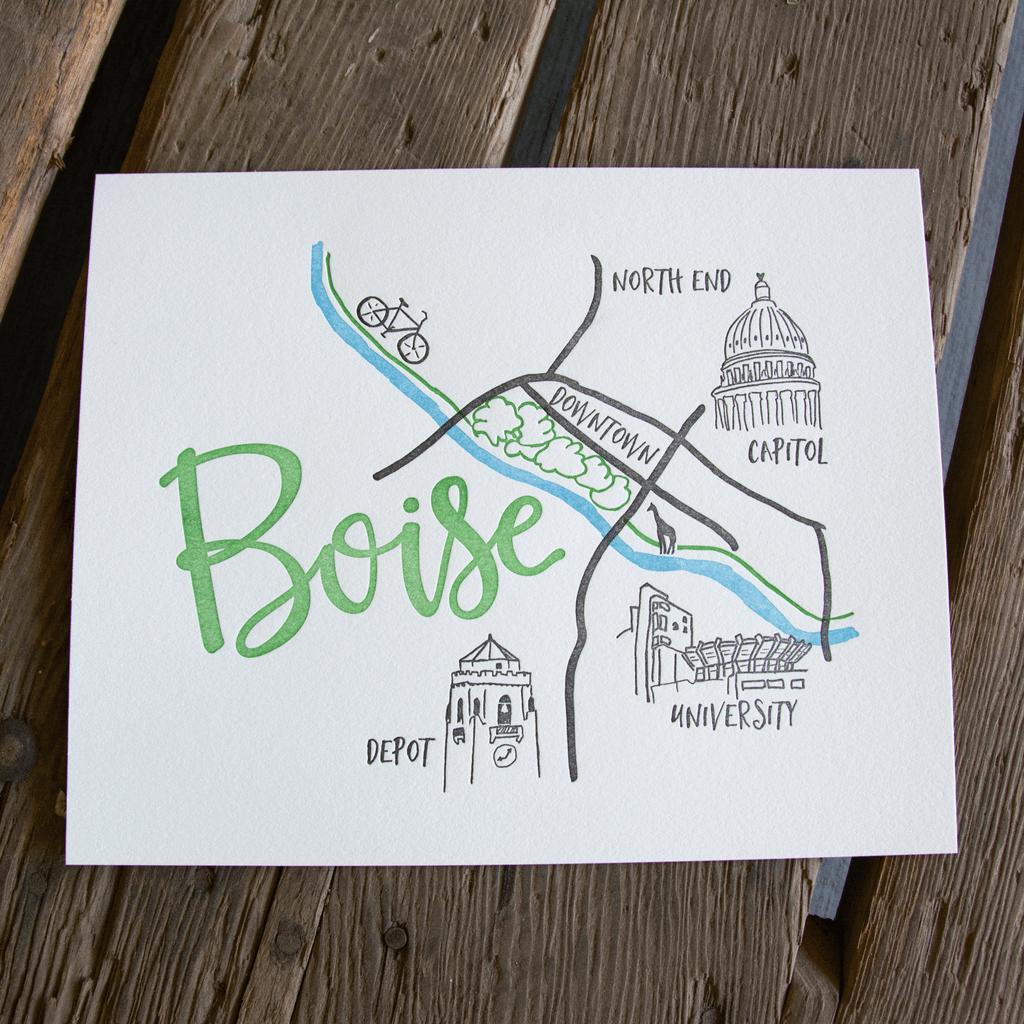 Boise Map Art Print  8x10