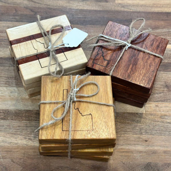 Idaho Wood Coasters Set