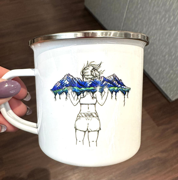 Mountain Girl Enamel Mug