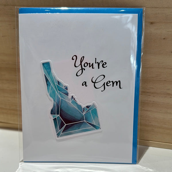 Lauren T Kistner Arts - Card + Sticker "You're a Gem"