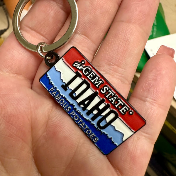Idaho License Plate Enamel Keychain