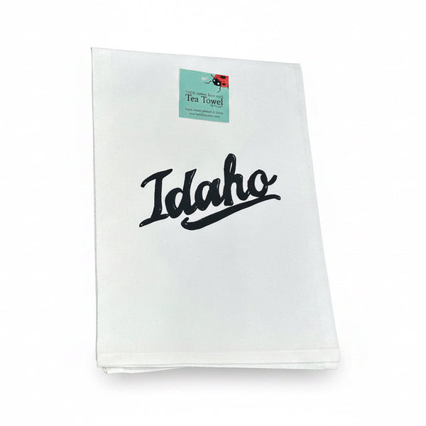 Retro Idaho Tea Towel, Screen Printed flour sack towel