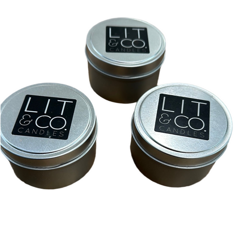 Single Travel Tin Candle from Lit & Co 6oz, Assorted Scents!