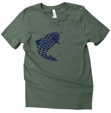 Fish Tee Pine Green, BANANA ink