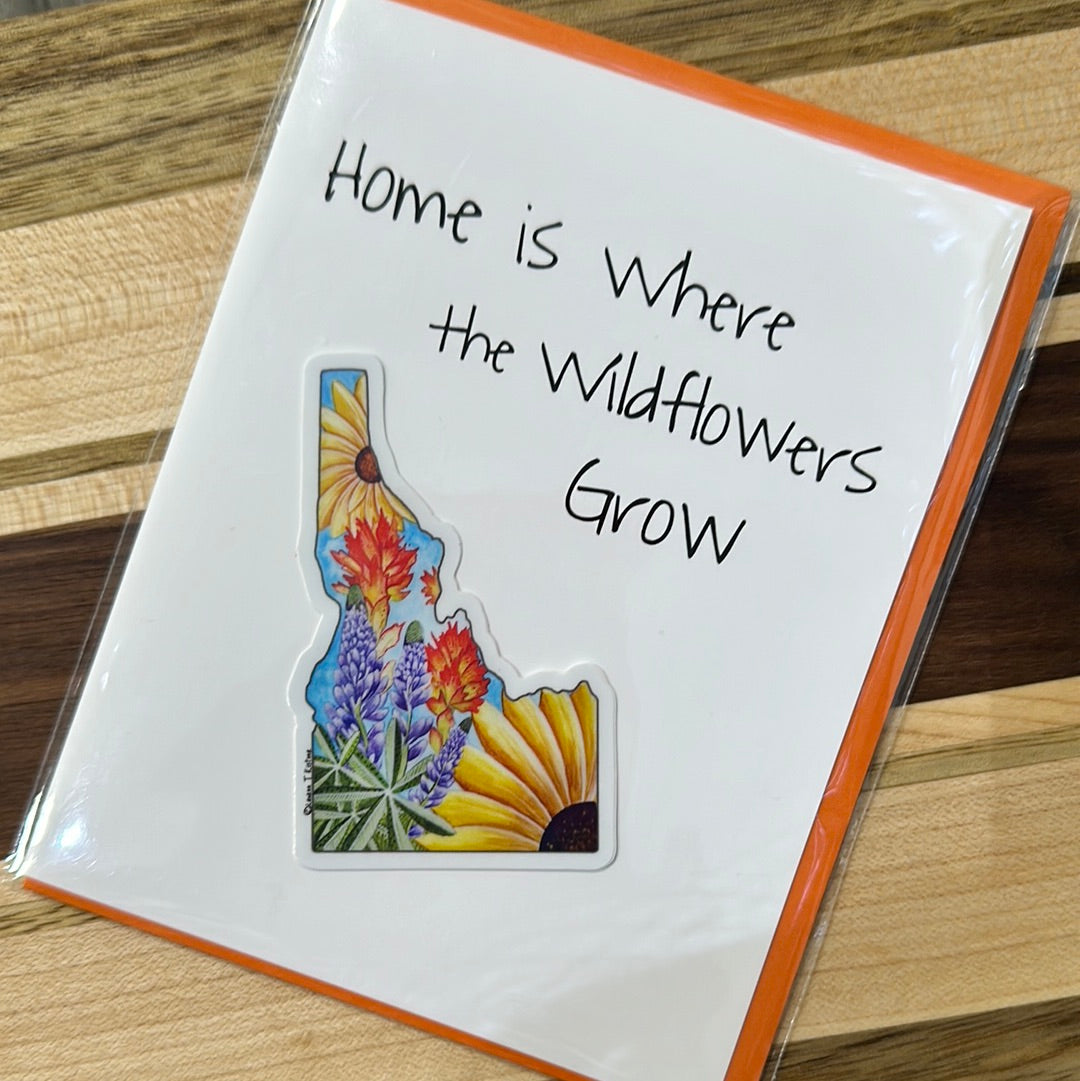 Lauren T Kistner Arts Card + Sticker "Home is Where the Wildflowers Grow"