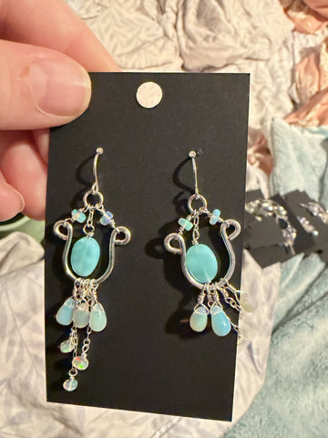 Ethiopian and Peruvian Opal Silver Earrings