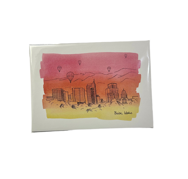 Boise Skyline Art 5x7 Ladybug Press