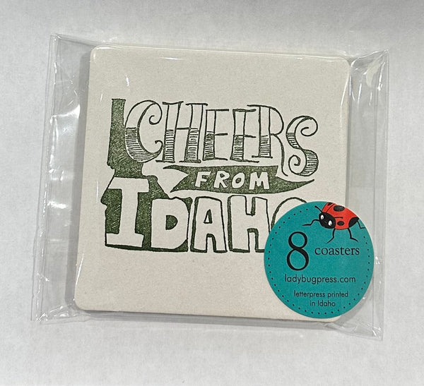 Cheers from Idaho Coasters, 8 pack medium weight coaster