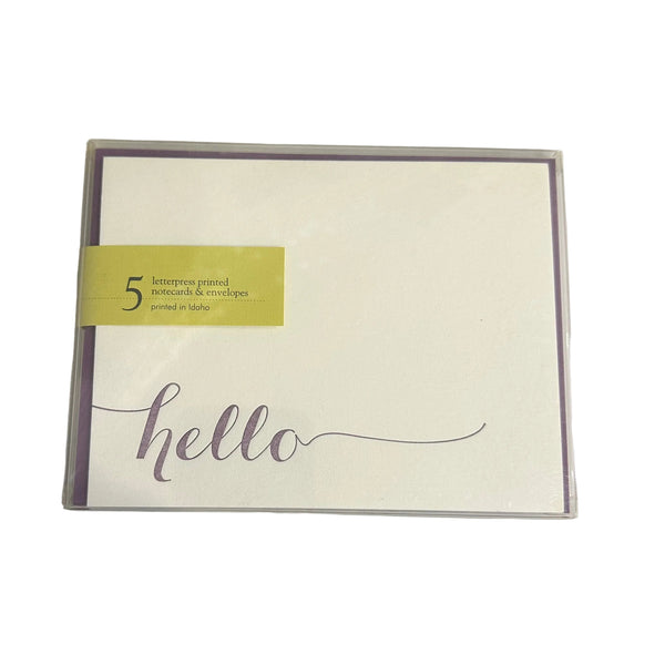 Hello Notecards with Envelopes, Letterpress printed