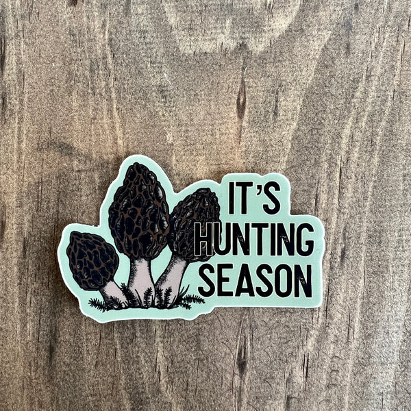 Hunting Season Sticker, Mushrooms