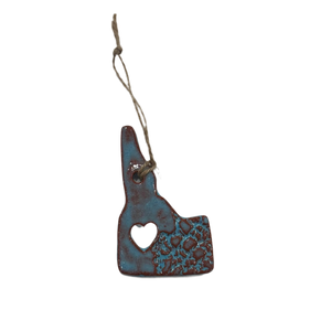 Ceramic Idaho Ornament, Blue
