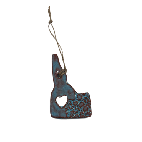 Ceramic Idaho Ornament, Blue
