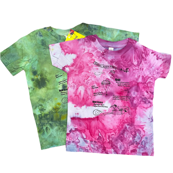 Ice Dyed Idaho Beaver Story Toddler T-shirt, eco-friendly waterbased inks 2T-5T