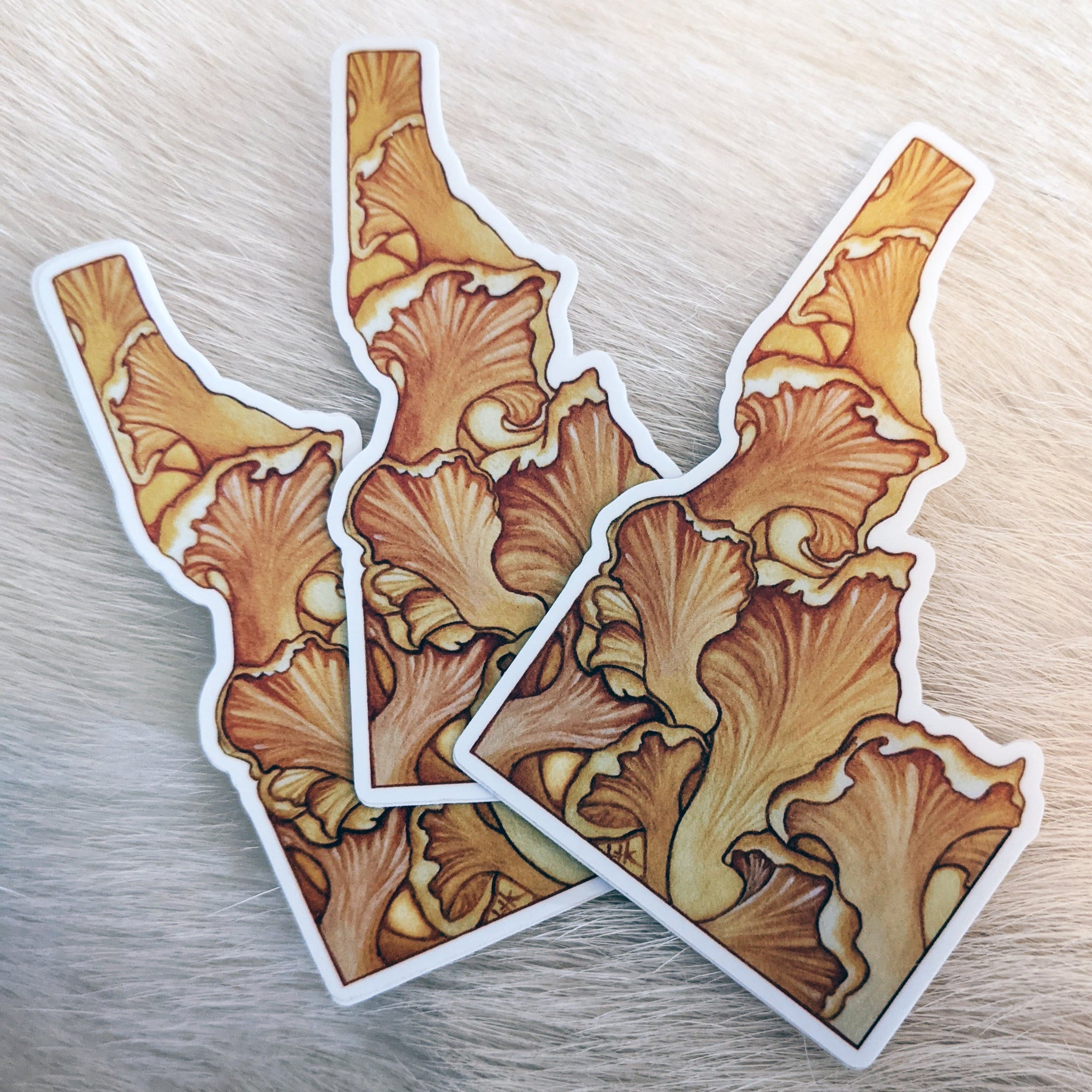 Lauren T Kistner Arts - Indoor/Outdoor Vinyl Sticker - Chanterelle Idaho