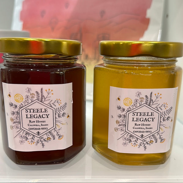 Steele Honey Hex Jar, 9oz Sweet Clover or Wildflower