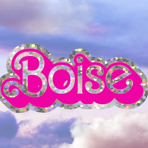 Boise Barbie Glitter Sticker