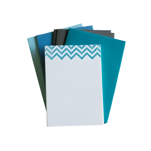 Teal Chevron Stationery Set, 10 pack, letterpress printed eco friendly.