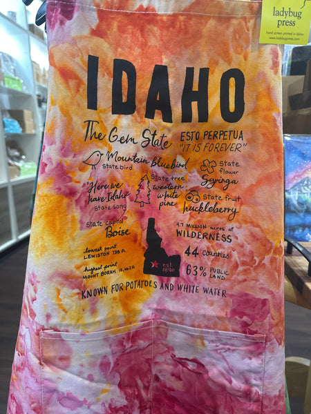 Ice Dyed Idaho Facts Apron