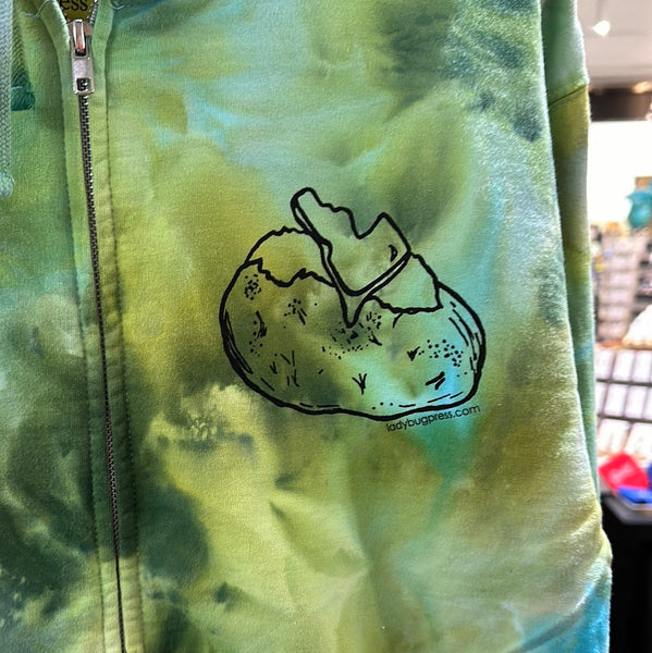 Adult Ice Dyed Spud Zip Hoodie, Eco-Friendly, Adult Sizes