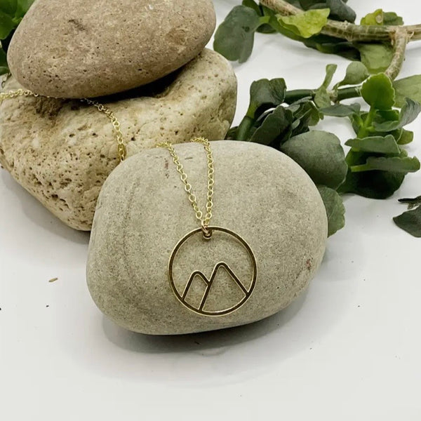 Twin Peaks Necklace, Gold