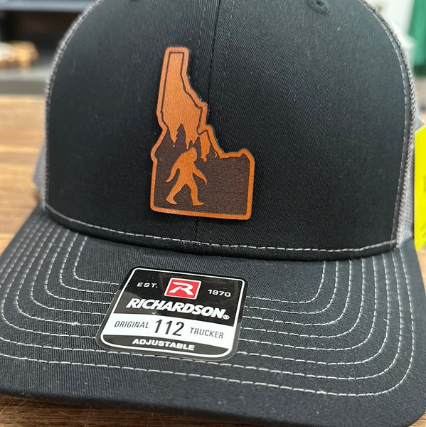 Idaho Yeti & Trees on Black Adjustable Hat
