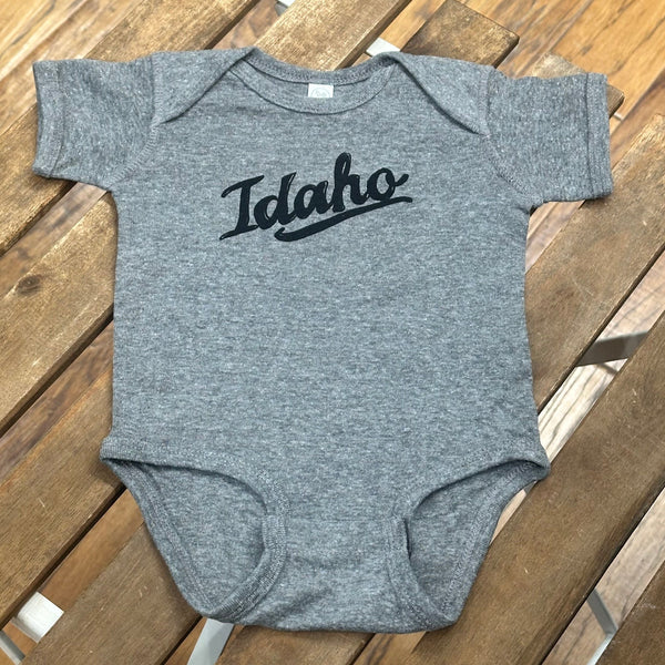 Retro Idaho Onesie, eco-friendly waterbased inks