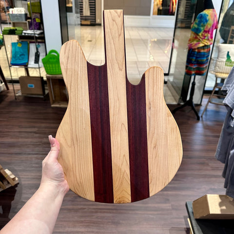 Guitar Shaped Exotic Hardwood Cutting Board