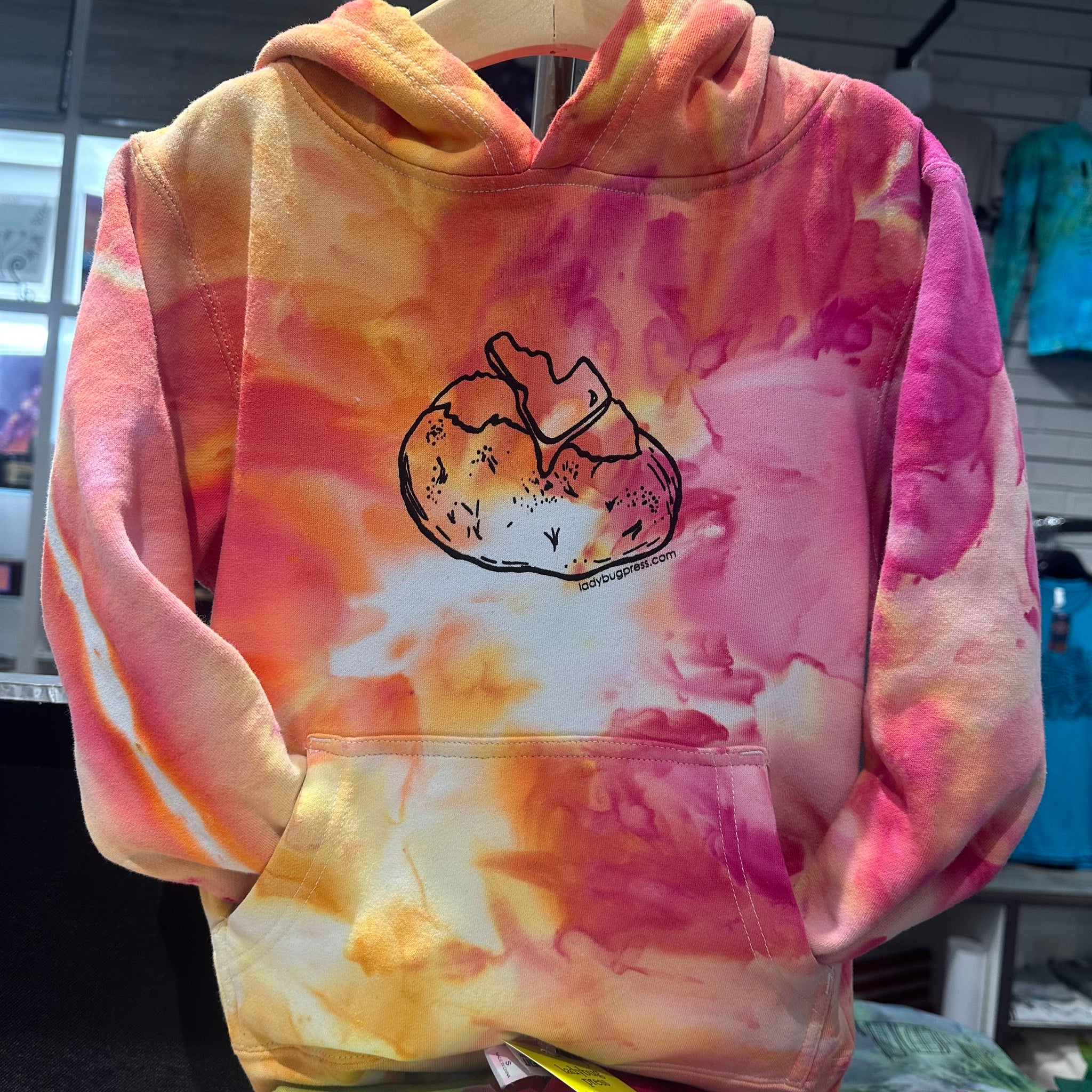 Youth Ice Dyed Idaho Spud Hoodie, Screen Printed Sweatshirt