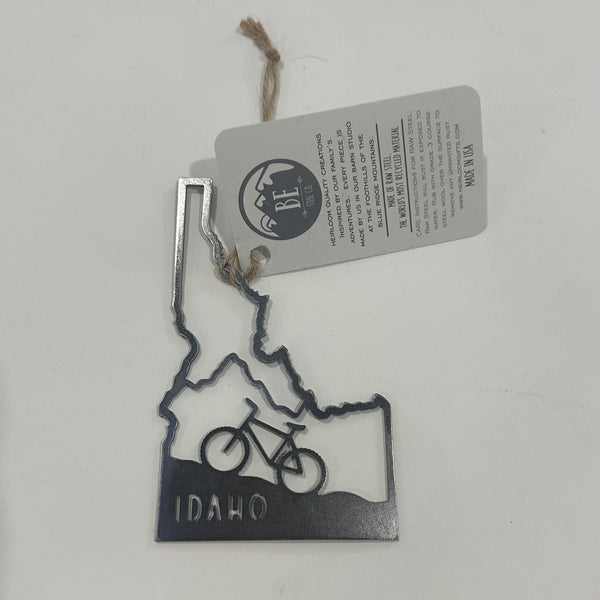 Idaho Bike  Steel Ornament