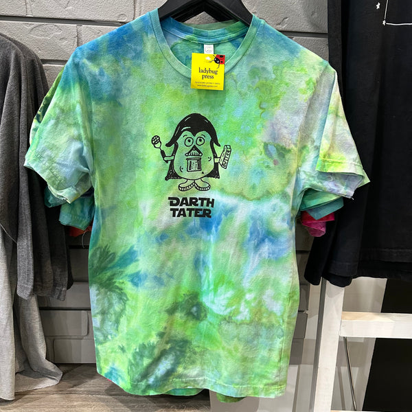 Ice Dyed Darth Tater T-shirt, Adult Sizes, Eco Friendly Waterbased Inks