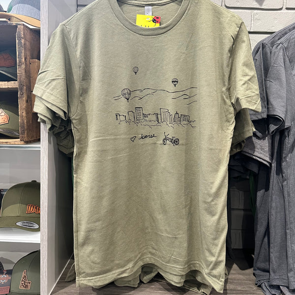 Boise Balloons Adult T-shirt, Eco Friendly Waterbased Inks