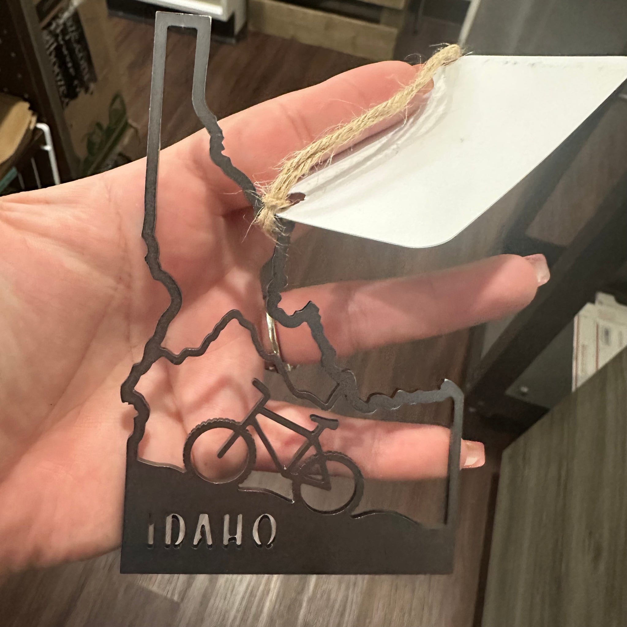 Idaho Bike  Steel Ornament