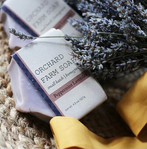 4.5oz Peppermint Lavender Bar Soap, Natural Homegrown