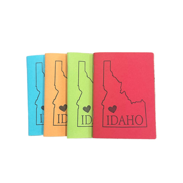 Idaho Notebook, Staple Bound with heart, letterpress printed eco friendly