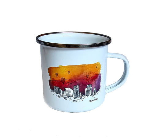 Boise Skyline Sunset Edition Watercolor Enamel Mug