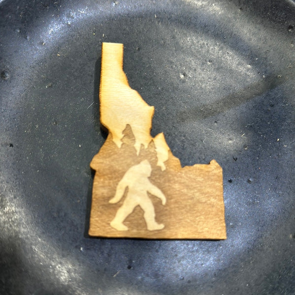 Idaho Yeti Wood Magnet