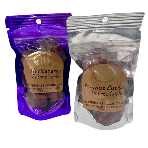 Weiser Classic Candy Potato Candy 2 oz. Huckleberry or Peanut Butter Flavored!